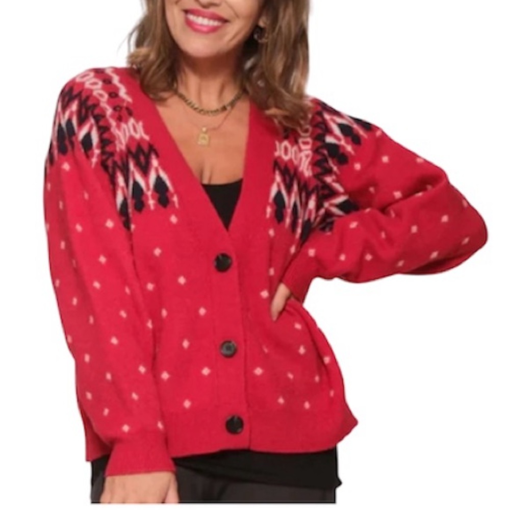 Smash + Tess Asher Fair Isle Cardigan XL - Picture 1 of 12
